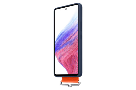 A53 5G Silicone Cover with Strap Navy