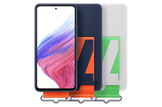 A53 5G Silicone Cover with Strap Navy