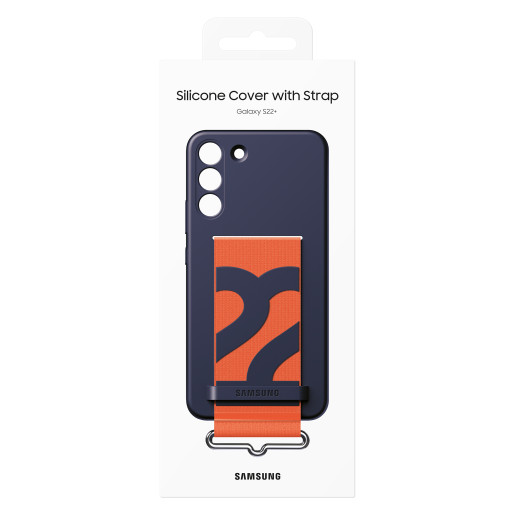 S22+ Silicone Cover with Strap Navy