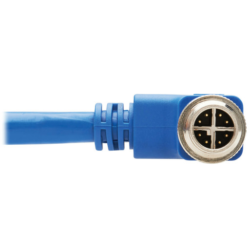 M12 Cat6a Ethernet Cable Blue 5 m