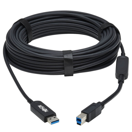 USB 3.2 PLENUM FIBER AOC A/B M/M BLK 15M