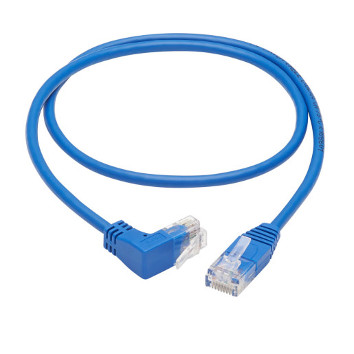 Cat6 Up Right Angle Slim UTP Blue 0.91M