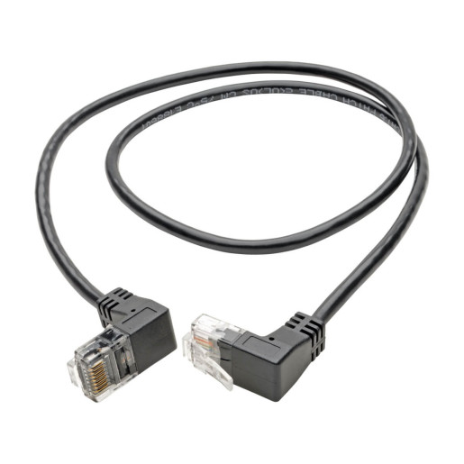 Cat6 Snagless Rt-Angle Slim Black 0.61 m
