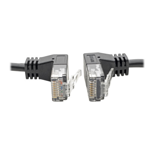 Cat6 Snagless Rt-Angle Slim Black 0.61 m