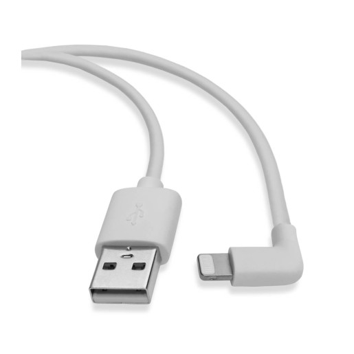 Lightning USB Charge Cable RA White 0.9M
