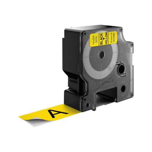 D1 Tape 24mm Black on Yellow