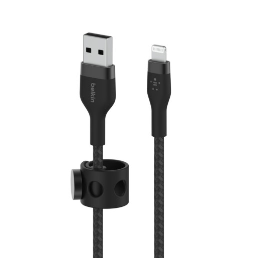 USB-A To LTG_Braided Silicon 2M BLK