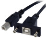1 ft Panel Mount USB Cable B to B - F/M 1 ft Panel Mount USB Cable B to B - F/M