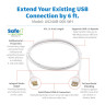 USB-A Antibacterial EXT CBL M/F 1.83m