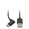 USB-A Male to Right Angle USB-C Male 1M