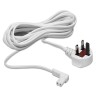 5m Power Cable Right Angled UK White