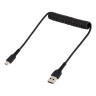 0.5m USB A to C Charging Cable Coiled