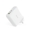 100w GAN USB-C X 2 USB-A UK Plug - White