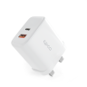 65w GAN USB-C USB-A UK Plug - White