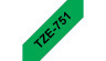 TZE751 24mm Black On Green Label Tape
